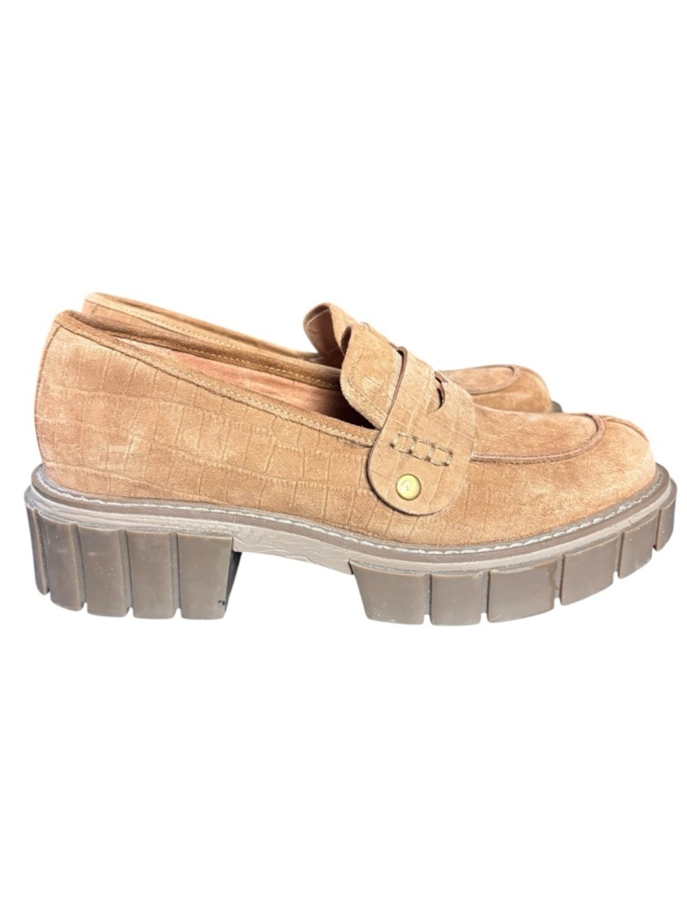 Vionic Elodie Lug Sole Tan Suede Loafers – Sz 8 (38.5 EU) - Picture 3 of 11